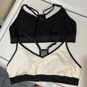 2 - Pink sport bras - worn once XL